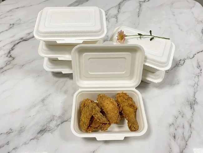450ml Bagasse Clamshell Container – Heavy-Duty Takeout Box