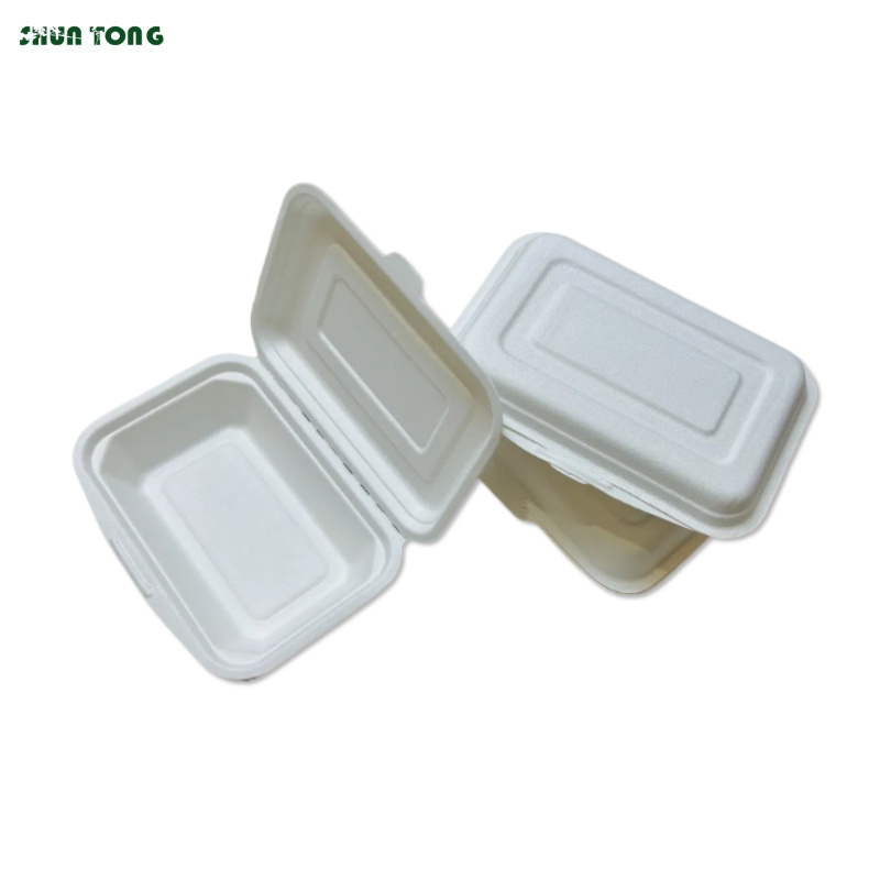 450ml Bagasse Clamshell Container – Heavy-Duty Takeout Box